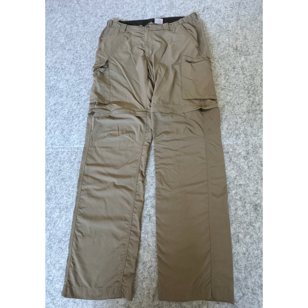 Columbia Convertible Pants Mens 36x34 Beige Omni-Shade Nylon Hiking Zip Pocket
